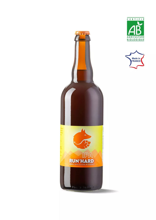 Birra IPA senza alcool né glutine 75cl - RUN'HARD