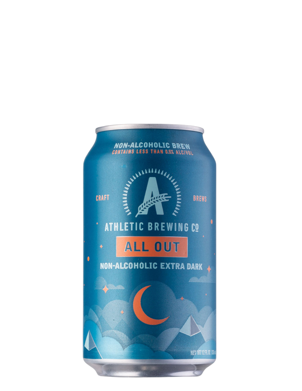 Birra Athletic Brewing All Out Extra Dark senza alcol 0,4% Sanzalc, cantina analcolica per adulti disinibiti
