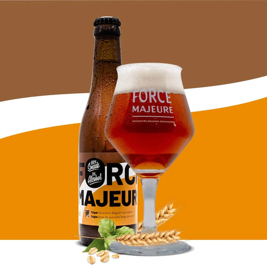 Birra Tripel Force Majeure 0,4% senza alcool Sanzalc, cantina analcolica per adulti disinibiti