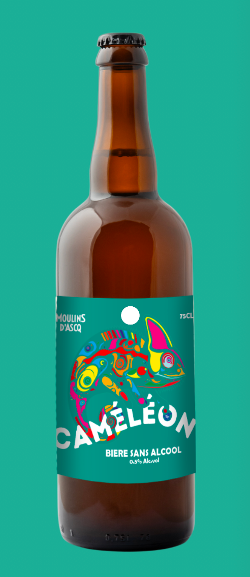 Birra bionda camaleonte Moulins d'Ascq analcolica 0,5% - 75cl