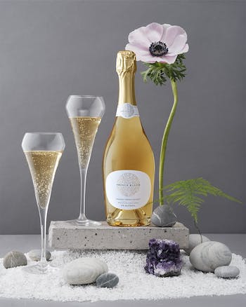 Effervescente French Bloom bianco 0,0% senza alcool Sanzalc, cantina analcolica per adulti disinibiti
