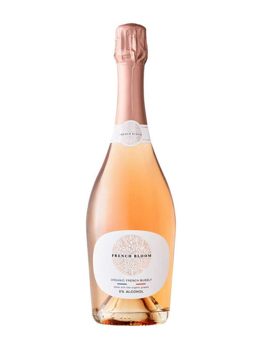 Effervescente French Bloom rosé 0,0% senza alcool Sanzalc, cantina analcolica per adulti disinibiti