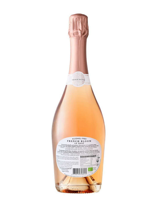 Effervescente French Bloom rosé 0,0% senza alcool Sanzalc, cantina analcolica per adulti disinibiti