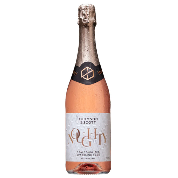 Spumante Noughty rosé 0,0% senza alcool Sanzalc, cantina analcolica per adulti disinibiti