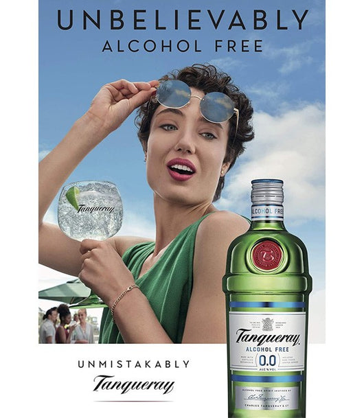 Gin Tanqueray 0,0% senza alcool Sanzalc, cantina analcolica per adulti disinibiti