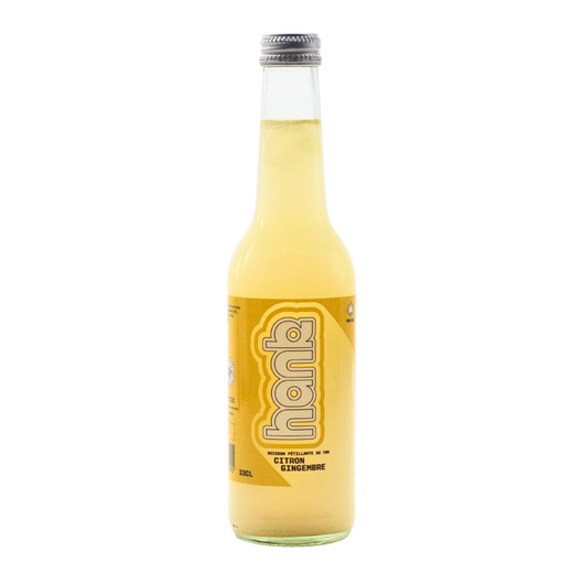 Limonata Hank al gusto di limone e zenzero con CBD biologico Sanzalc, cantina analcolica per adulti disinibiti