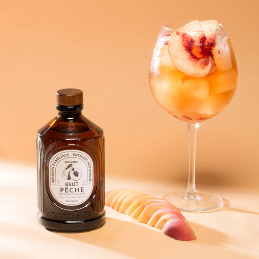 Sciroppo di pesca bianca biologica cruda - Bacanha Sanzalc, cantina analcolica per adulti disinibiti