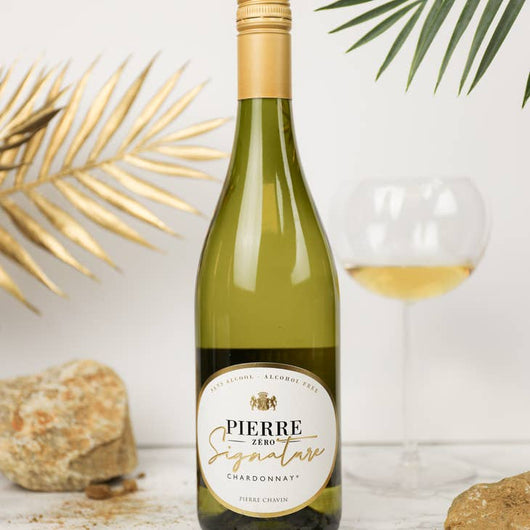Pierre Zéro Signature Chardonnay vino bianco analcolico 0,5% biologico Sanzalc, cantina analcolica per adulti disinibiti