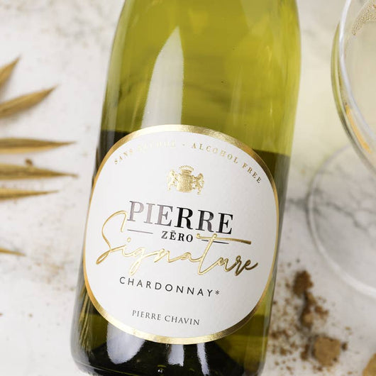 Pierre Zéro Signature Chardonnay vino bianco analcolico 0,5% biologico Sanzalc, cantina analcolica per adulti disinibiti