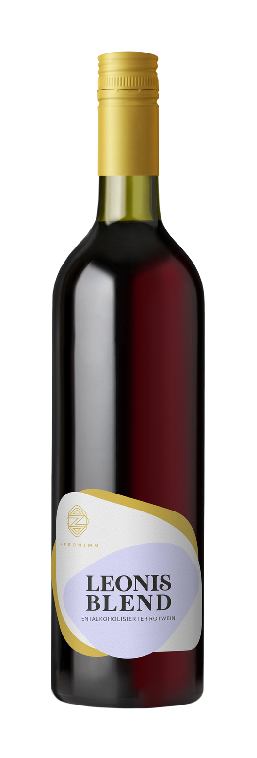 Zeronimo Leonis Blend vino rosso analcolico <0,5% Sanzalc, cantina analcolica per adulti disinibiti