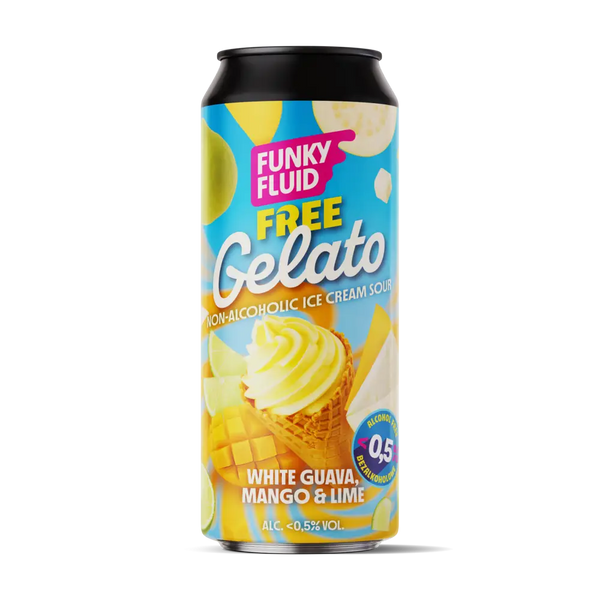 Birra Funky Fluid Free Gelato White Guava, Mango e Lime senza alcol 0,5%